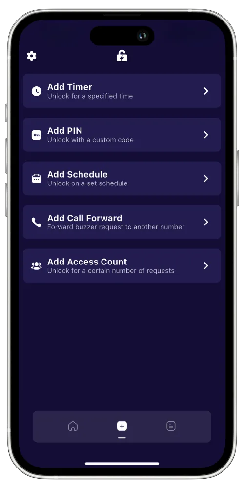 Protobuzz mobile dashboard showing automation rules and entry history